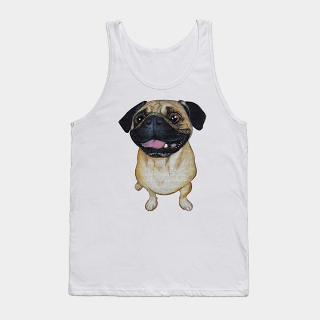 Pug Dog Tank Top by PaperTigress